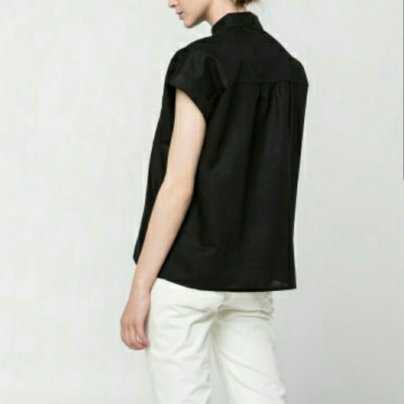 Mango | Cream Linen/Cotton Blend Half Button Down Shirt | Sz XXS - Picture 10 of 10